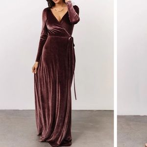 Baltic Born Esmerelda velvet wrap maxi dress - L